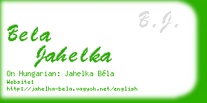 bela jahelka business card